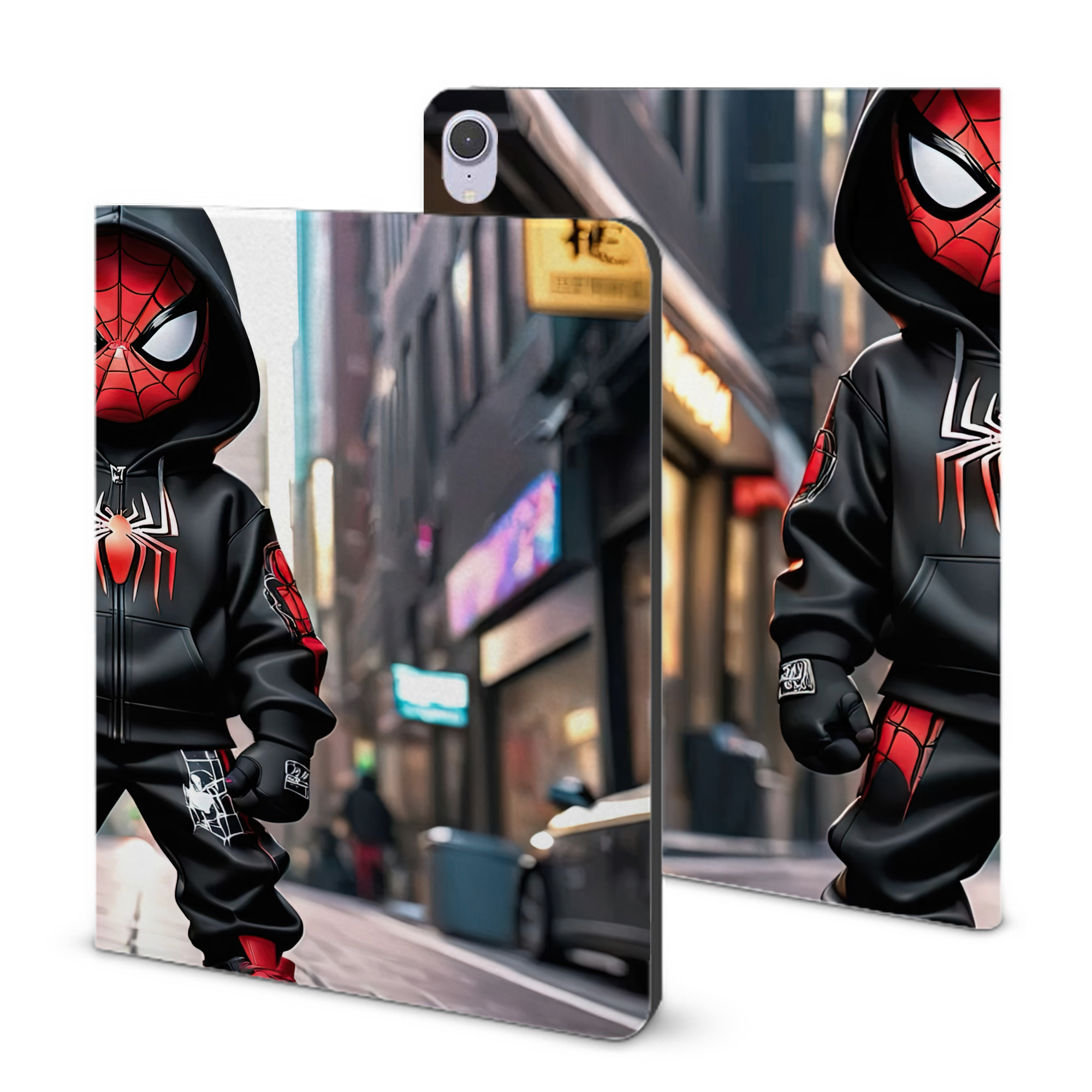（画像用） Spider Man スパイダーマン IPad ケース ブック型 PUレザー TPU 耐衝撃 軽量 薄型 ペン収納なし 全面保護 IPad 各モデル対応